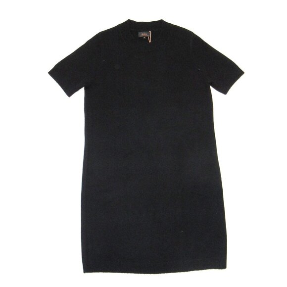 NWT Quince Short-sleeve Cashmere Crewneck Mini in Black Sweater Dress M - Picture 3 of 5